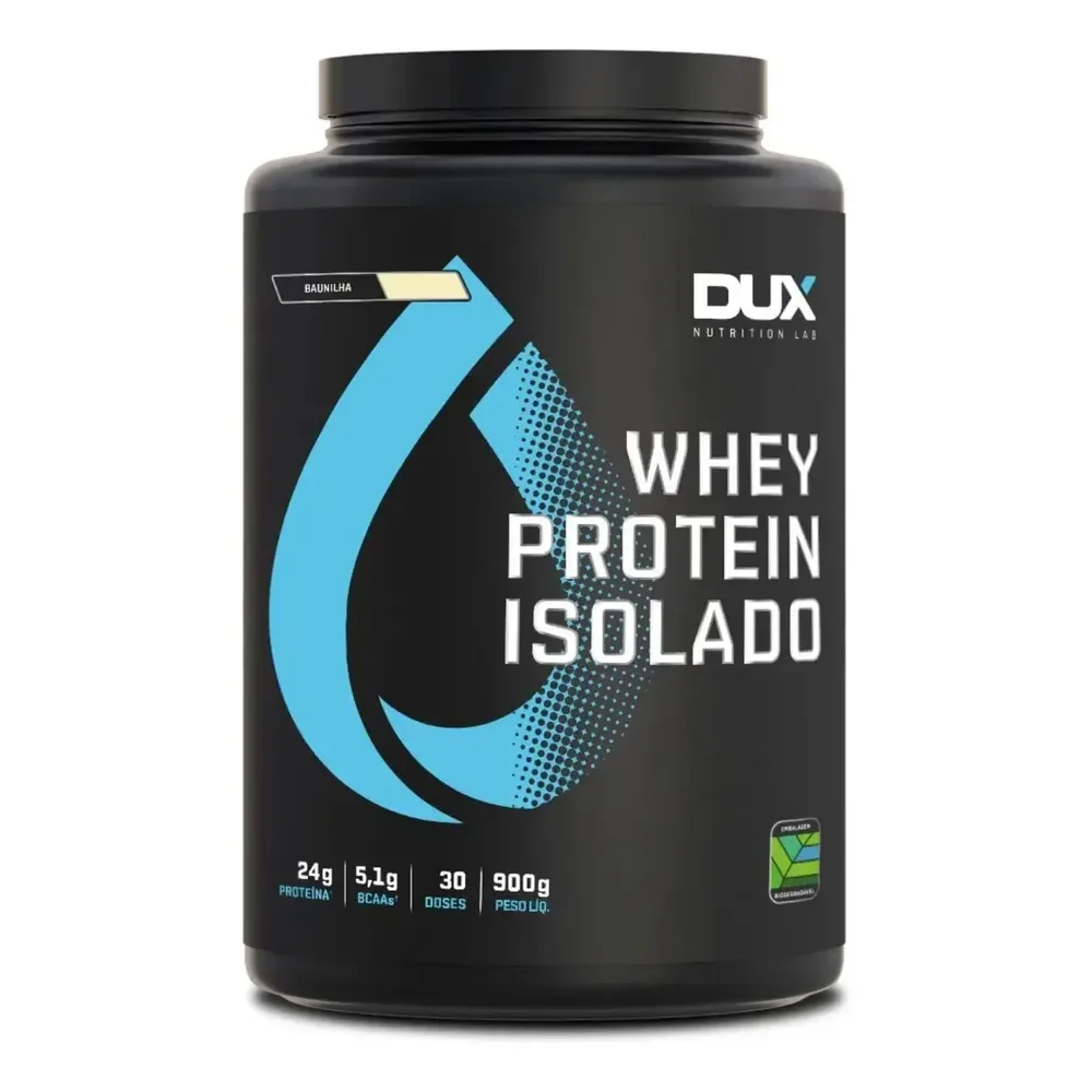 Whey Isolado Dux 900g - Whey Baixo Carbo 24g De Proteínas Sabor Cookies Biscoitos