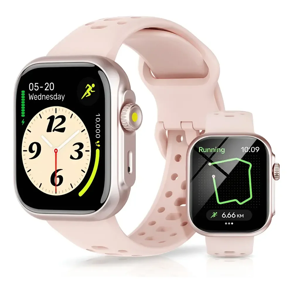 Relógio Smartwatch Bettdow Fb041 47 Mm Esportivo Alexa E Gps 1.85 Cor Rosa Mesh Preto