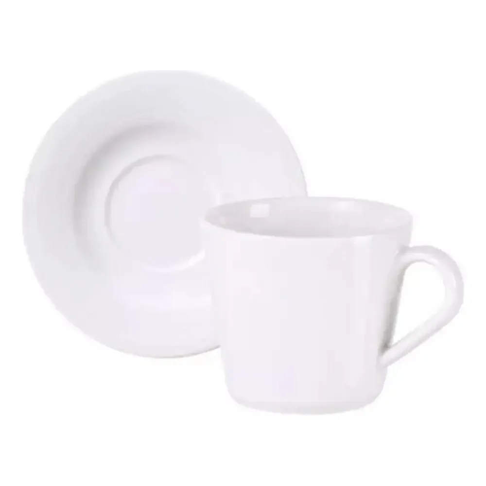 Kit Xícaras E Pires Nexus Porcelana 12 Peças 185ml Tramontina Branco