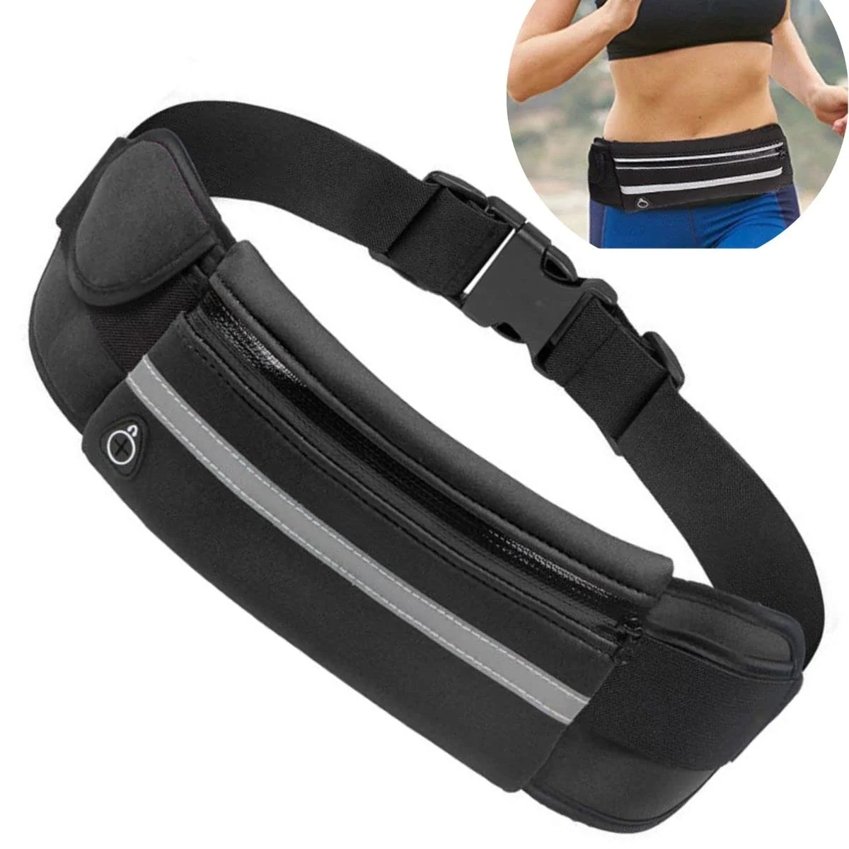 Pochete Fitness Corrida Academia Celular Bike Impermeável Porta Celular Garrafa Documento Cinta Saída de Fone