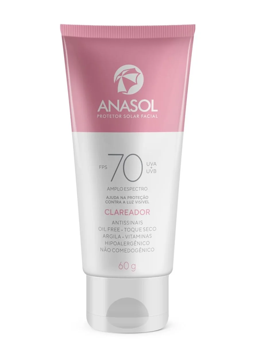 Anasol Protetor Solar Facial FPS 70 Clareador - 60 g