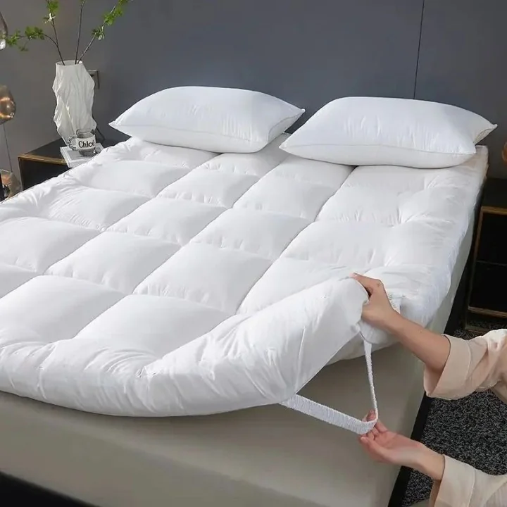 Pillow Top King Size/Queen/Casal/Solteiro 400 Fios Extra Macio Protetor de Colchão Branco