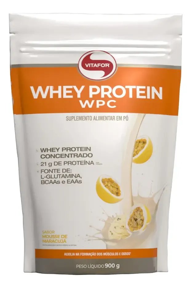 Whey Protein Wpc - Pouch 900g Mousse De Maracujá - Vitafor
