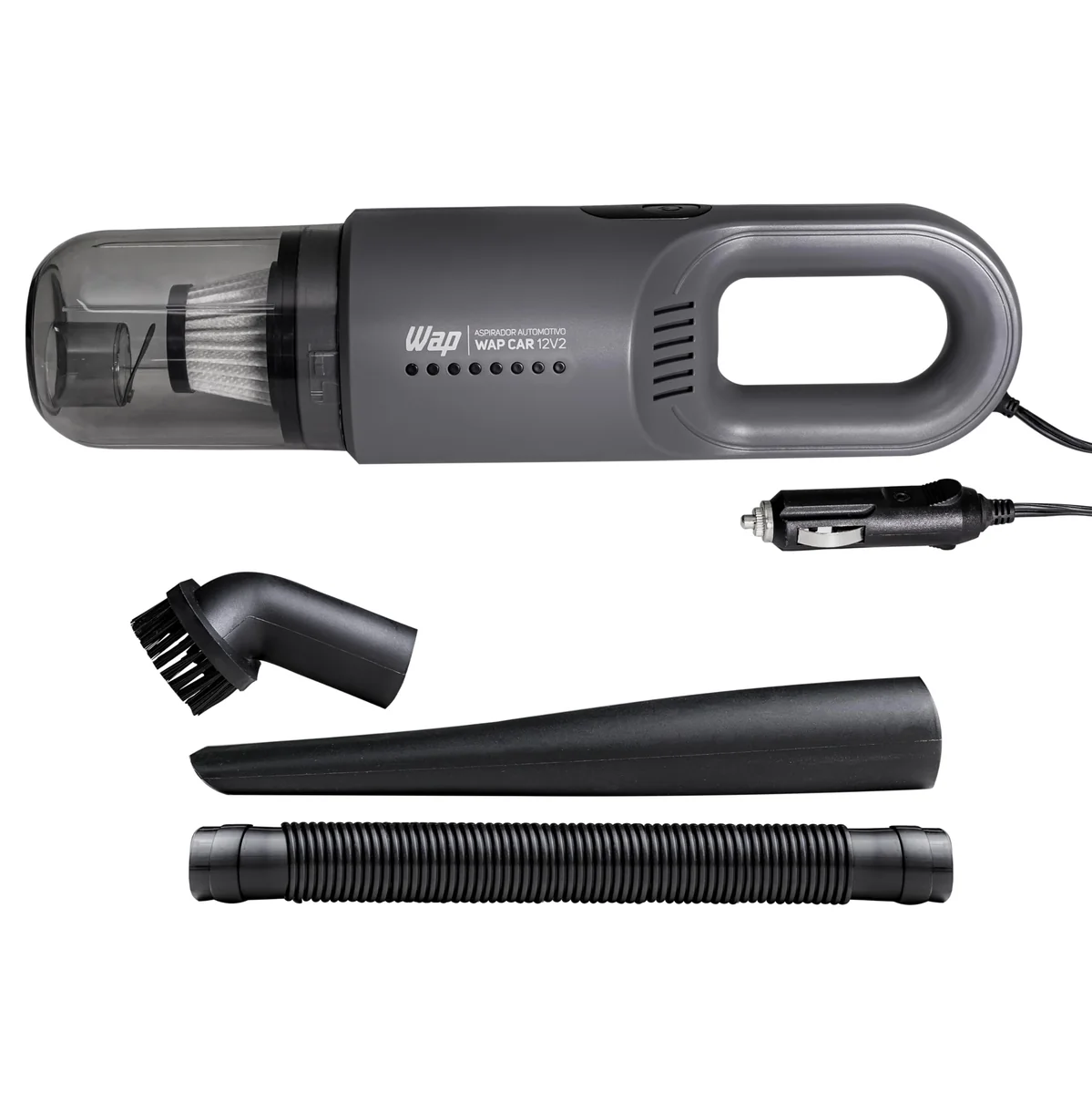 WAP Aspirador de Pó Automotivo Car 12V2, Portátil, 420ml, com Recipiente Removível e Filtro Lavável, 180W 12VDC