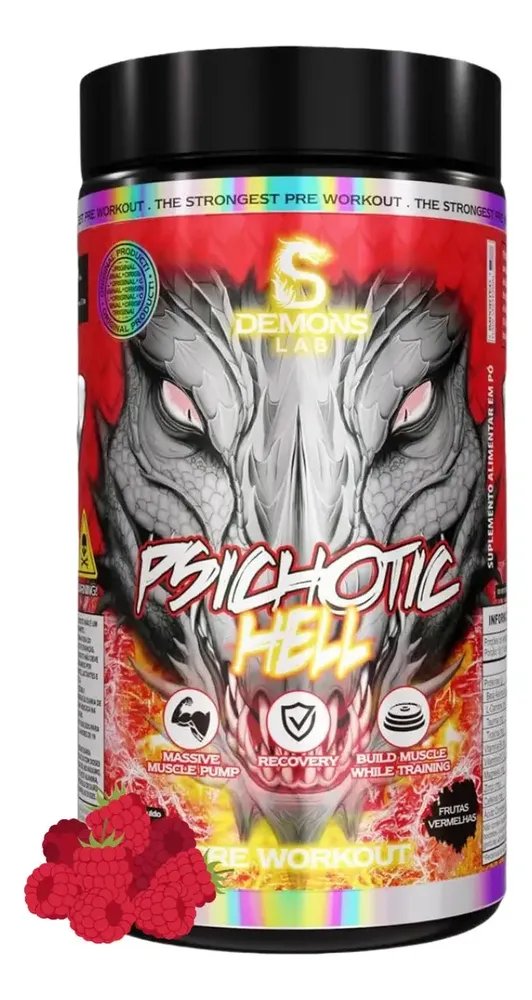 Aminoácidos Demons Lab Pré-Treino Frutas Vermelhas 300g 60 Doses