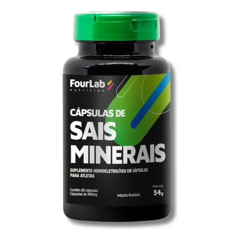 Cápsulas Sais Minerais Ciclismo 60 Caps Fourlab Sem Sabor Desidratação