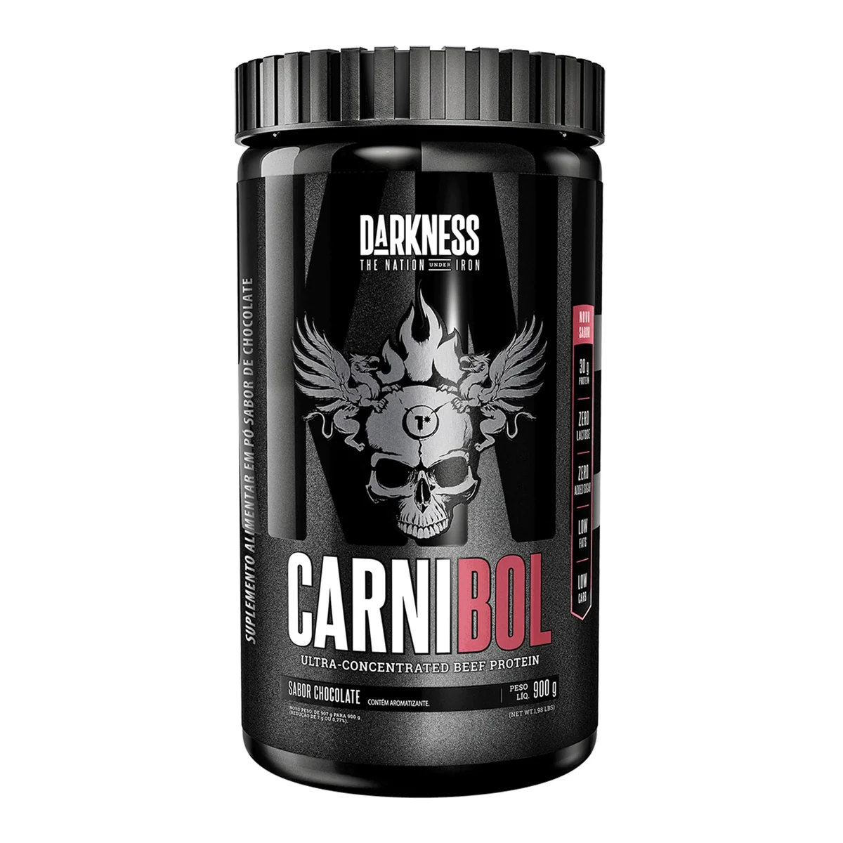 DARKNESS Carnibol Proteína Ultra Concentrada de Carne em Pó Sabor Chocolate - Complemento Proteico de Alto Rendimento - Ganho de Massa Muscular e Aumento de Força - Pote 900g