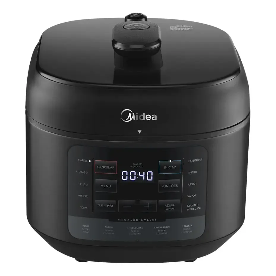 Panela De Pressão Elétrica 5l Nutripro Preta Midea Cor Preto 220v