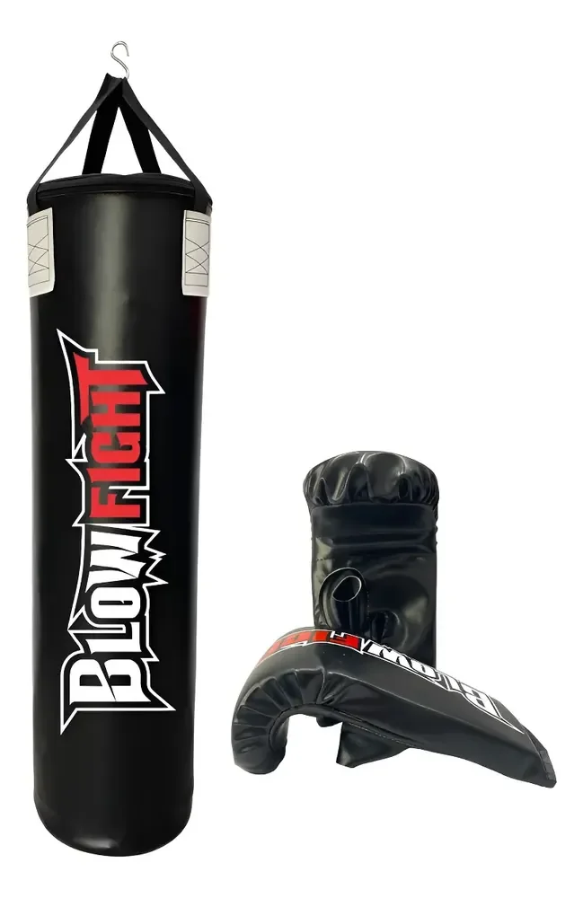 Saco De Box 90 Cm Profissional + Luva Bate Saco Preto