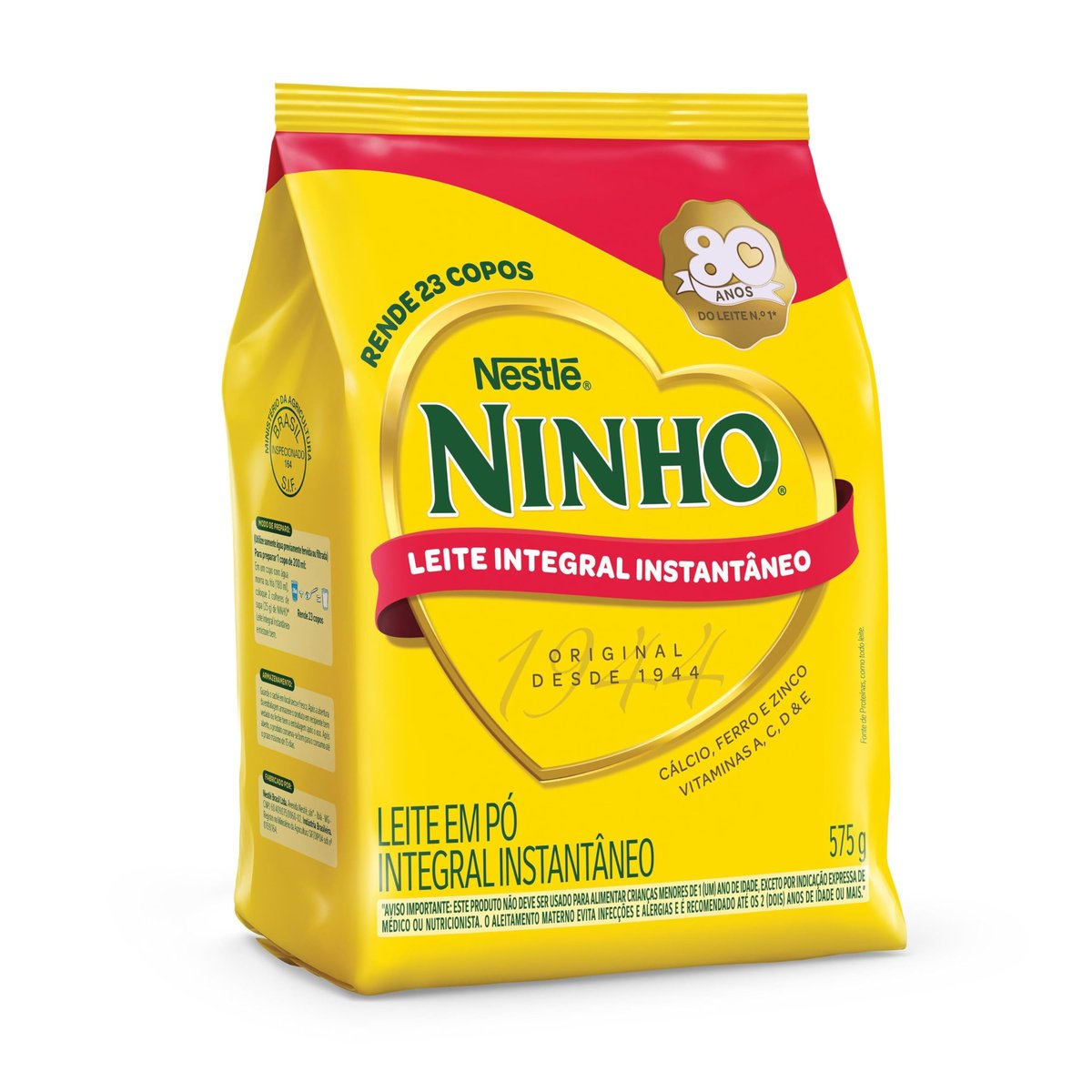 Leite em Pó Ninho Integral Instantâneo Sachê 575g