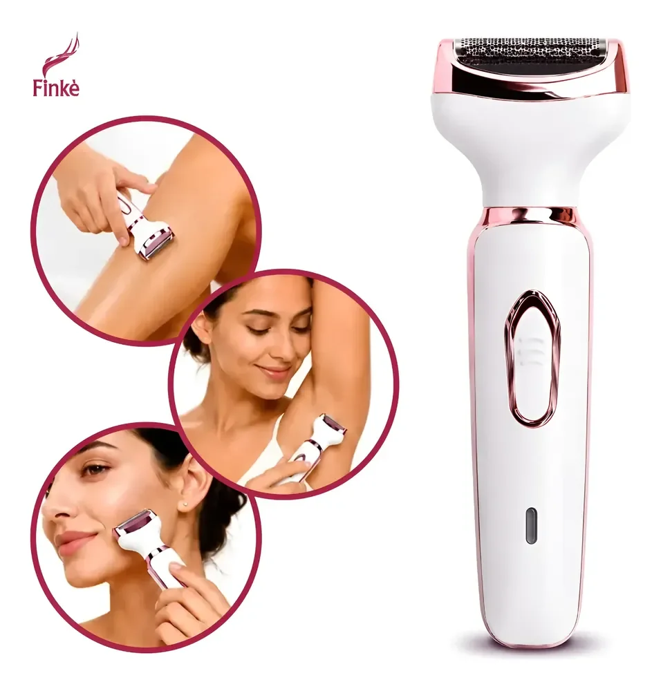 Depilador Feminino Recarregável 4 Em 1 Aparador Intimo Branco 127/220v