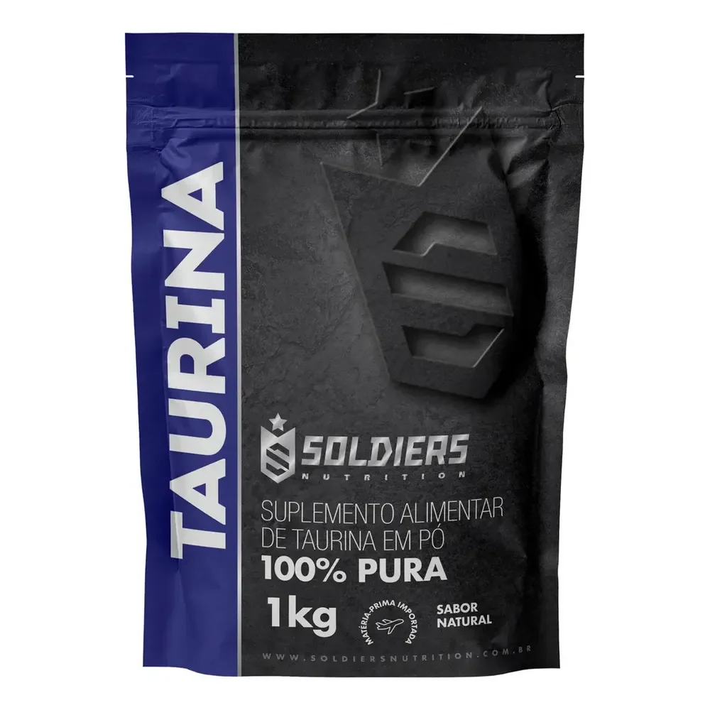 L- Taurina 1kg Suplemento Em Pó 100% Pura Importada - Soldiers Nutrition Sem Sabor