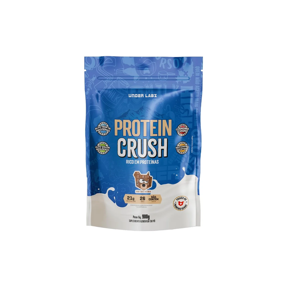 Protein Crush (900g) — Under Labz | 21g Protein per Serving, Incredible Taste (Swiss Chocobear), Low Carb, High Absorption — Hypertrophy Support and Muscle Recovery