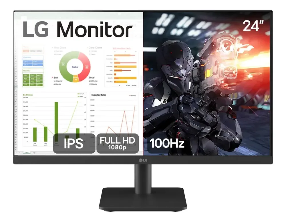 Monitor PC Gamer LG 24” IPS, Full HD, 100Hz, HDMI - 24MS500-B