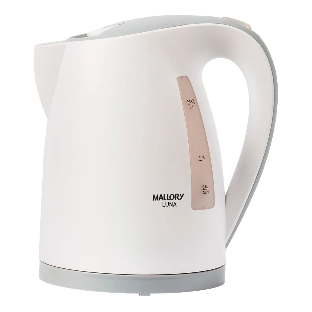 Chaleira Elétrica Mallory Luna – 1,7L, Base Rotativa 360º, Desligamento Automático, Indicador de Nível de Água - 127V