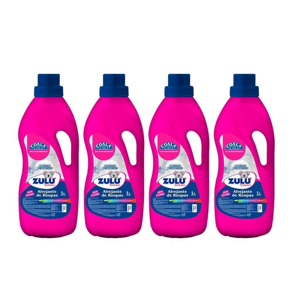Kit  4 Unidades Alvejante de Roupas Zulu Perfumes / Coala 1L