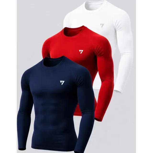 Kit 3 Camisetas Térmicas Masculina Segunda Pele Camisa Uv50-