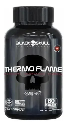 Thermo Flame Hardcore Termogênico - 60 Tablets - Black Skull Sem Sabor
