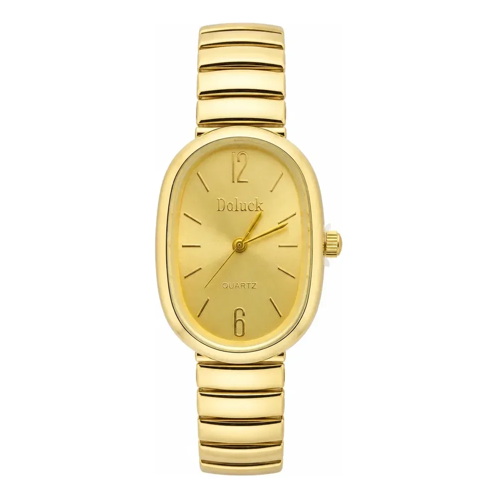 Relógio De Pulso Minimalista Old Money Feminino Premium Moda Dourado Cx Dourad