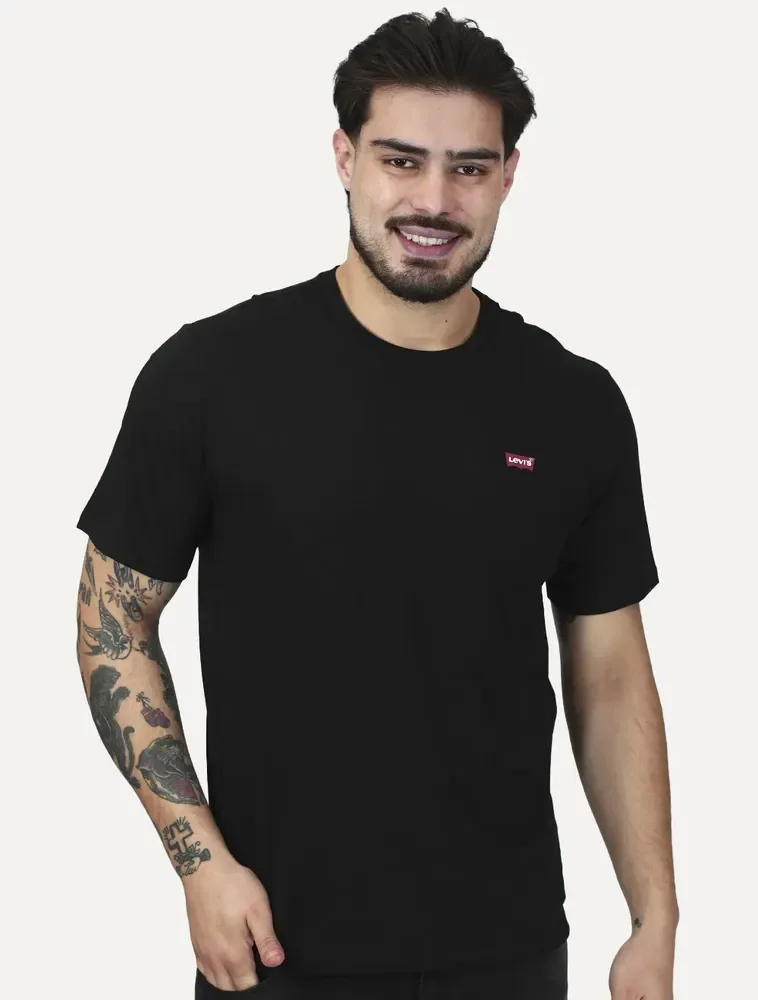 Camiseta Levis Standard Classic Printed Housemark Preta Preta M/m