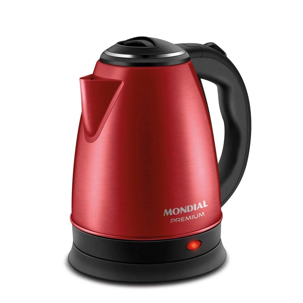 Chaleira Elétrica Mondial Pratic Inox CE-06-R CHALEIRA ELÉTRICA-220V-VERMELHO/INOX