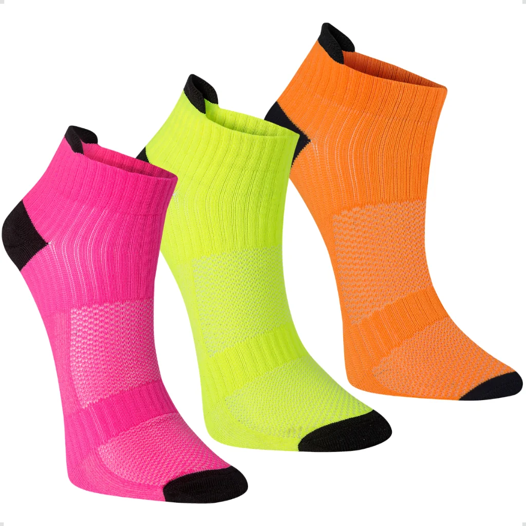 Kit 3 Pares Meia Performance Poliamida Unissex Cano Curto Soquete Esportiva Corrida Ciclismo