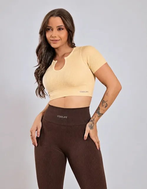 Conjunto Fitness Camiseta E Legging Zero Transparência