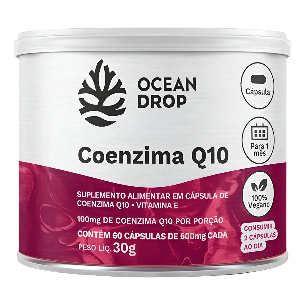 Coenzima Q10 Ocean Drop Coq10 Vitamina E Lipossolúvel Coq10 60 Cápsulas