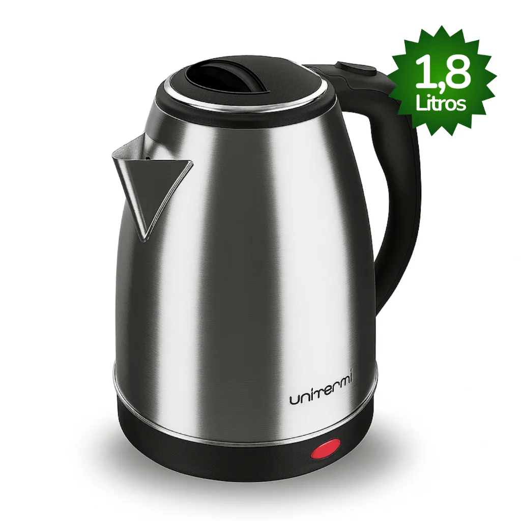 Chaleira Elétrica Inox 1,8L Unitermi Térmica com Tampa Aquecimento Rápido