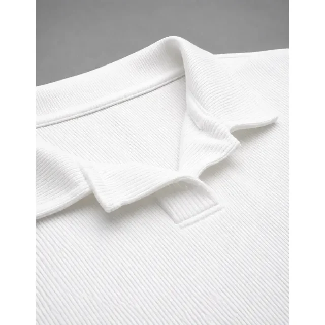Camisa Camiseta Polo Masculina Texturizada Sem Botão