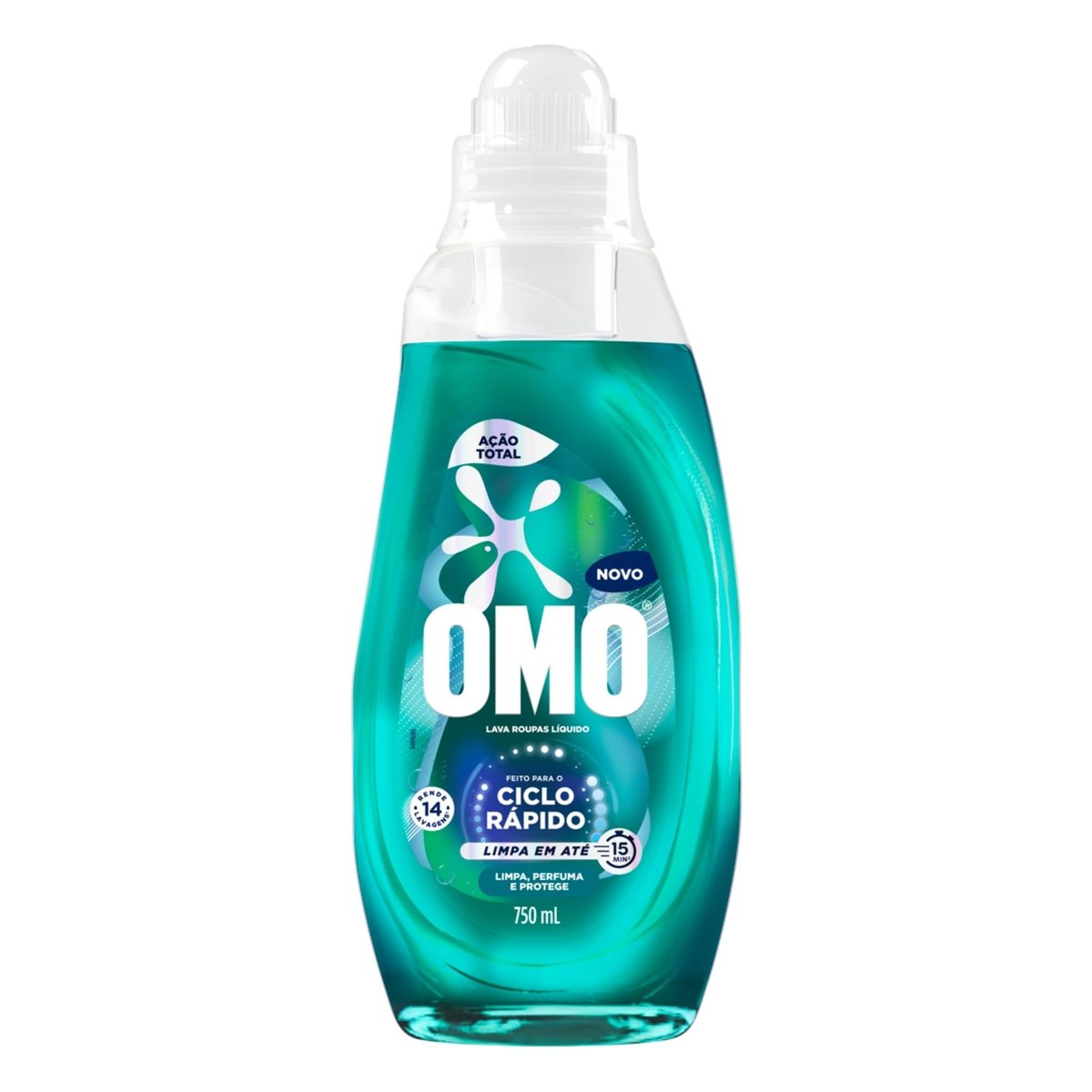 Lava Roupas Líquido Ciclo Rápido OMO Ação Total 750 ml