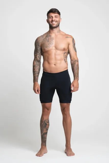 Bermuda Compressão Masculina Bolsos Para Corrida E Treinos