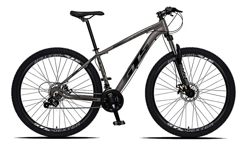 Bicicleta Aro 29 Gts Dexter 24 Marchas Freio A Disco Cor Grafite Com Preto Tamanho Do Quadro 21