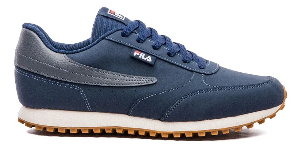 Tênis Fila Renno Classic Sl Masculino Leve Confortável Marinho/grafite/bege Liso 40 Br