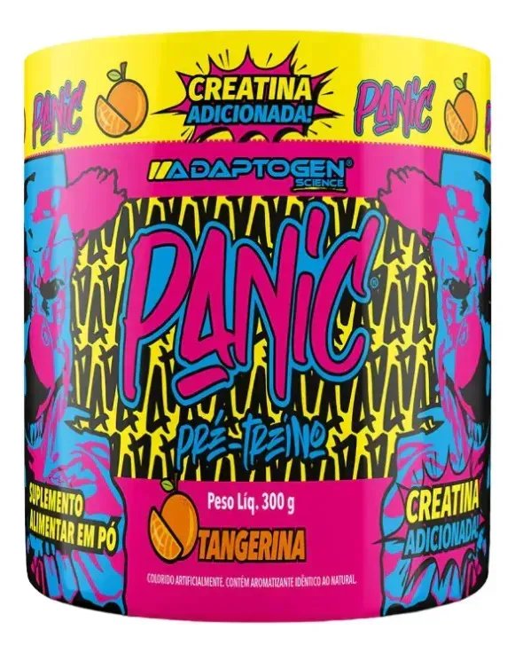 Pré-Treino Panic Adaptogen de Tangerina, 300g, em Pó