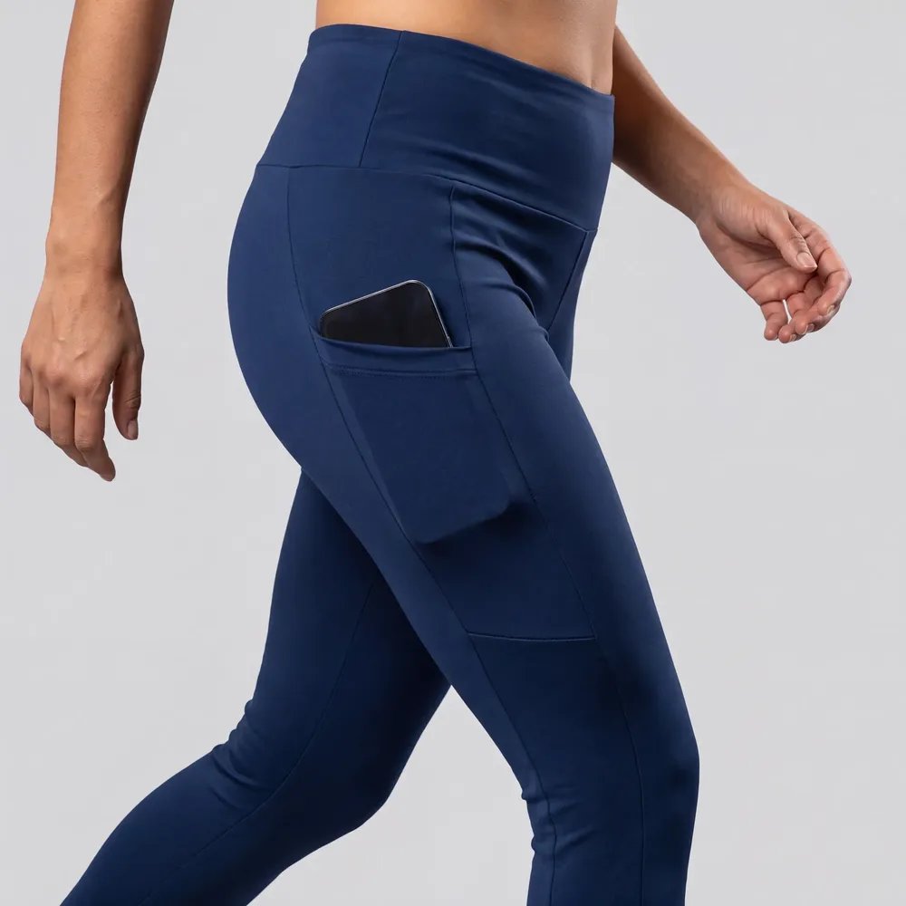 Calça Legging Fitness Cintura Alta Mercado Livre Basics Azul-marinho Liso P