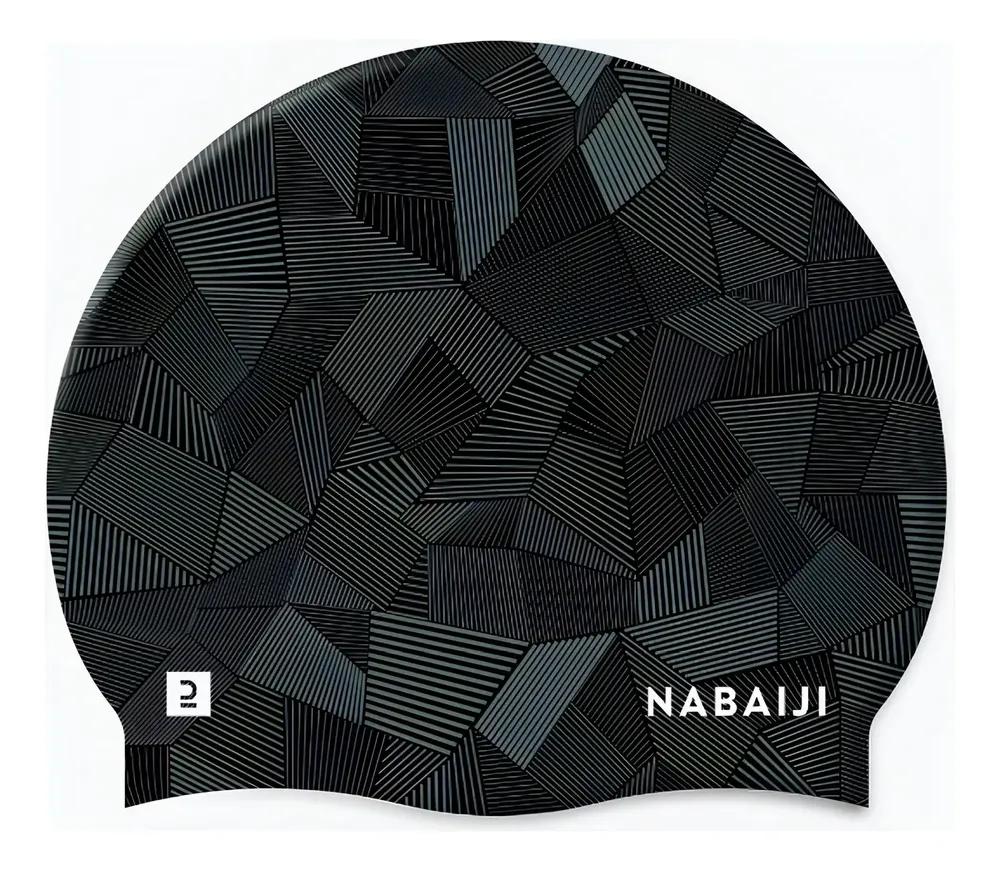 Touca de Natação Silicone Nabaiji Preto Unissex Resistência na Água