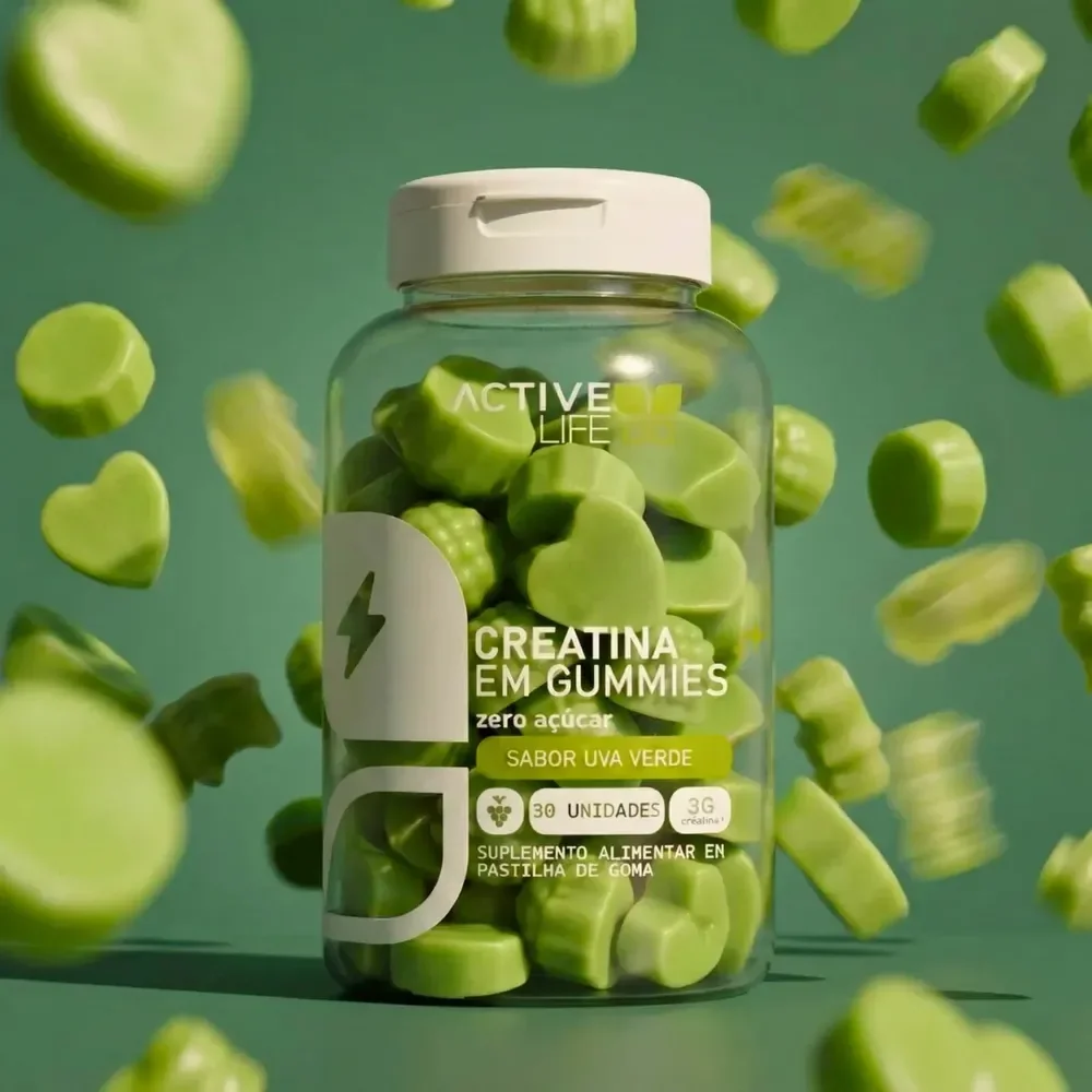 Creatina Gummy Uva Verde 30un - Active Life Uva Verde