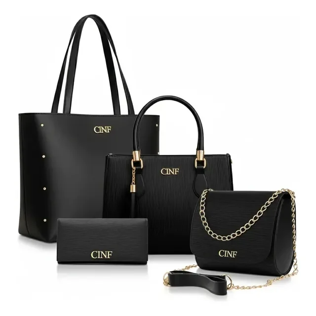 Kit Bolsas Feminina Sacola Transversal Tira Colo Carteira