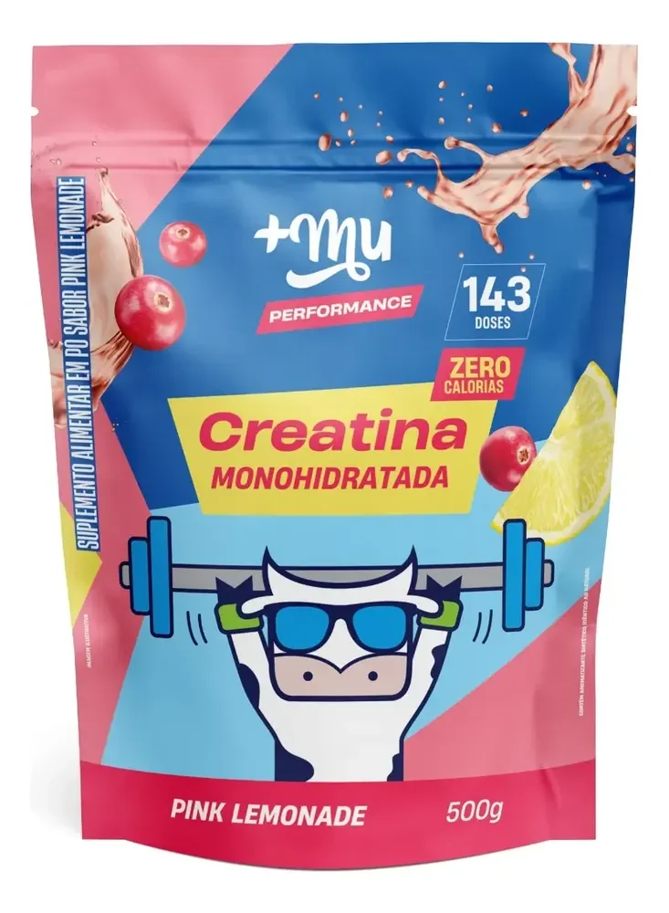 Refil Creatina Monohidratada 100% Pura 500g +mu Pink Lemonade