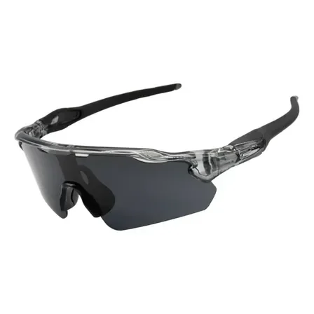 Óculos Esportivo Ciclismo Baixa Bike Corrida Pace Polarizado Lente Cinza Cristal E Preto Cinza-escuro