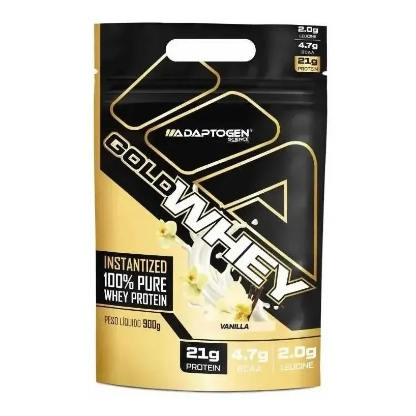 100% Gold Whey Refil Concentrado 900g - Adaptogen Science Sabor Baunilha