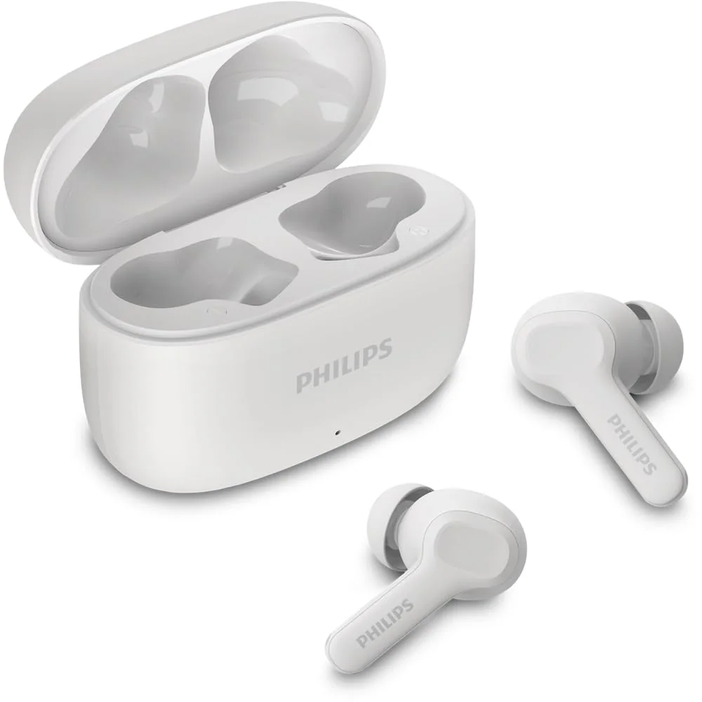 PHILIPS, Fone de Ouvido Sem Fio TWS, TAT1109WT/00, Bluetooth, Com Microfone, Até 24 horas de bateria, Branco