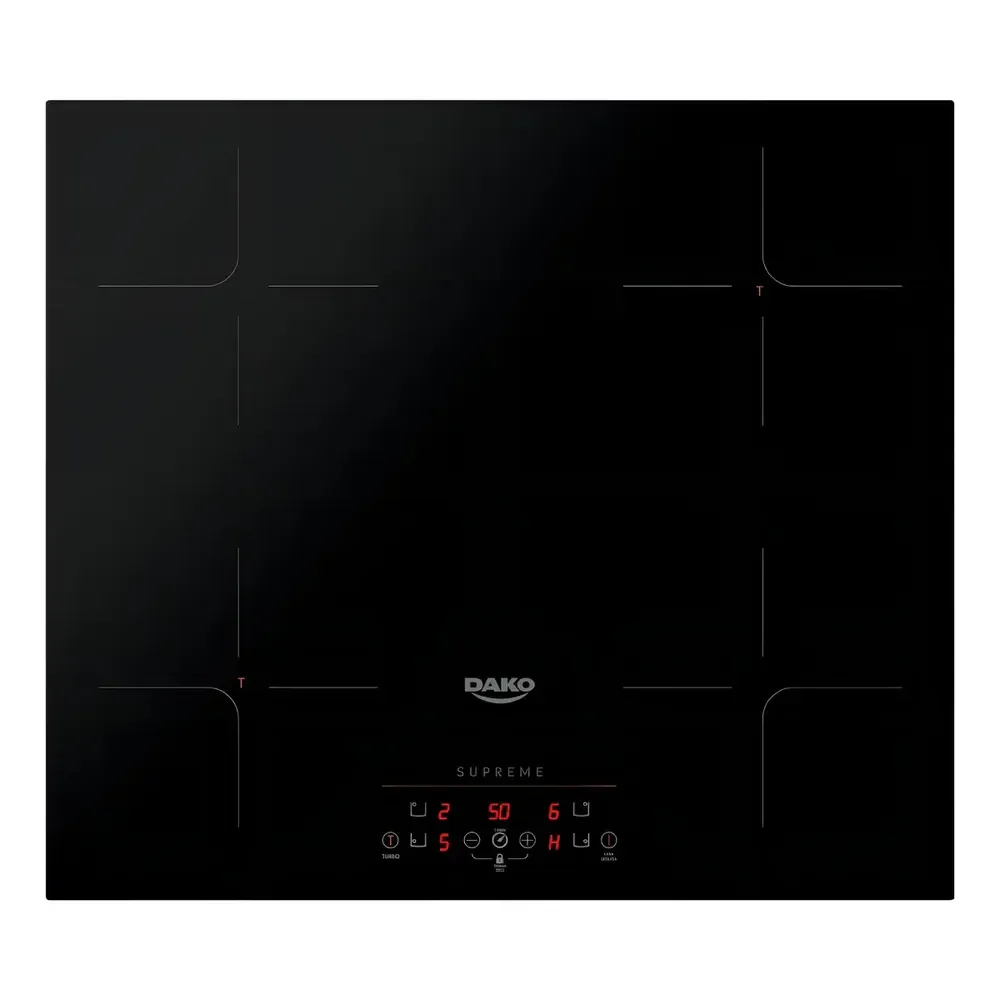 Cooktop De Indução 4 Bocas Preto Com Trava De Segurança Dako Supreme 220v
