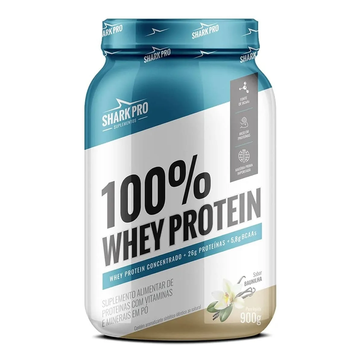 Whey Protein 100% Pote 900G Sabor Baunilha