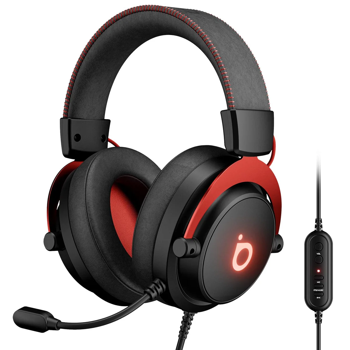 Basike Fone de ouvido jogos para PC - Headset Gamer Pro Ba-FON340 com Microfone, Modo FPS/Música, com som surround 7.1, Falante de 50mm, USB Compatível com Win7/10/11/MAC/PS4/PS5 (Preto)
