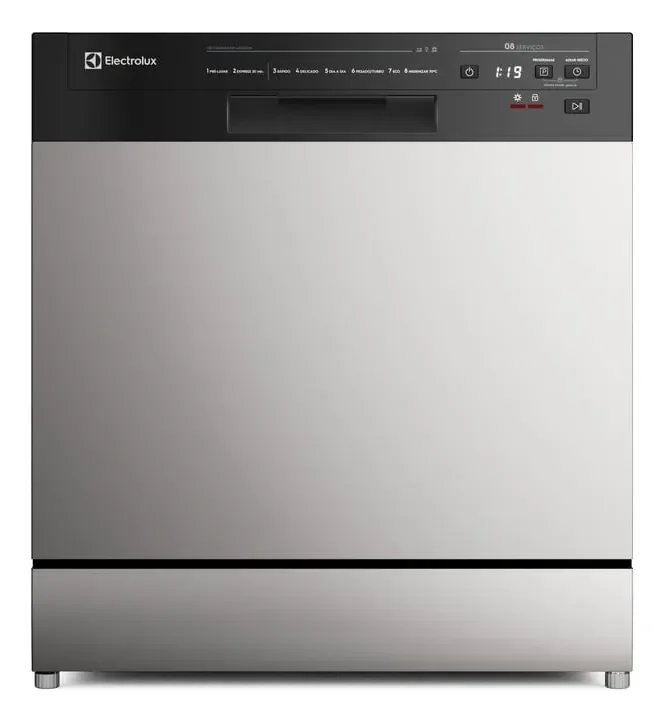 Lava-louça Electrolux Inox Com Programa Lava E Seca LS08E Cinza
