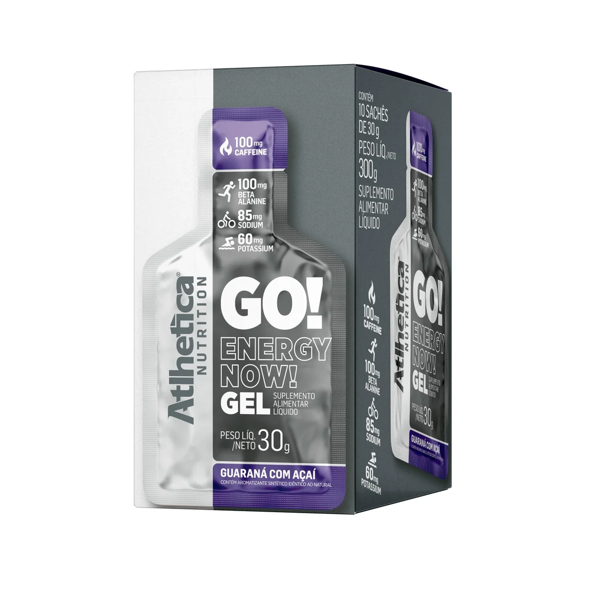 Atlhetica Nutrition GO! Energy Now Gel (10 Sachês de 30g) - Sabor Guaraná com Açaí