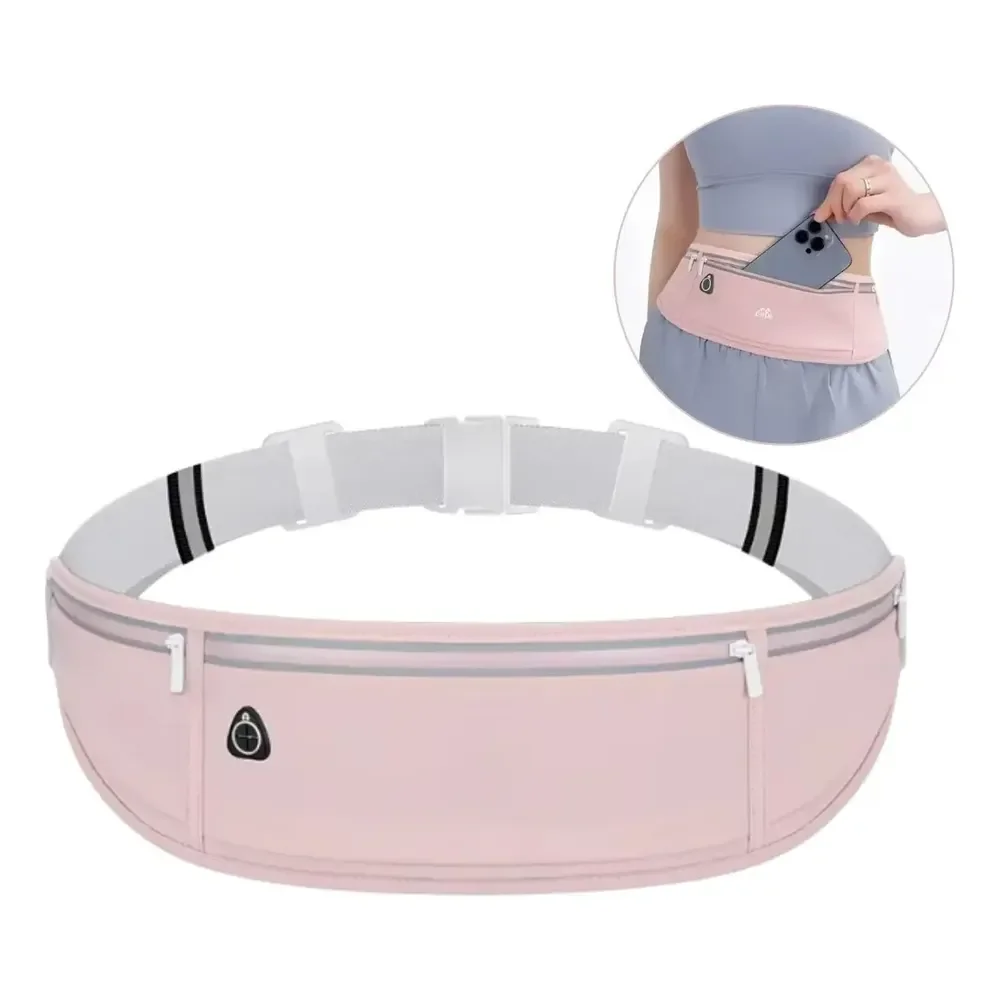 Pochete Fit Slim Impermeável Corrida Academia Porta Celular Rosa-claro