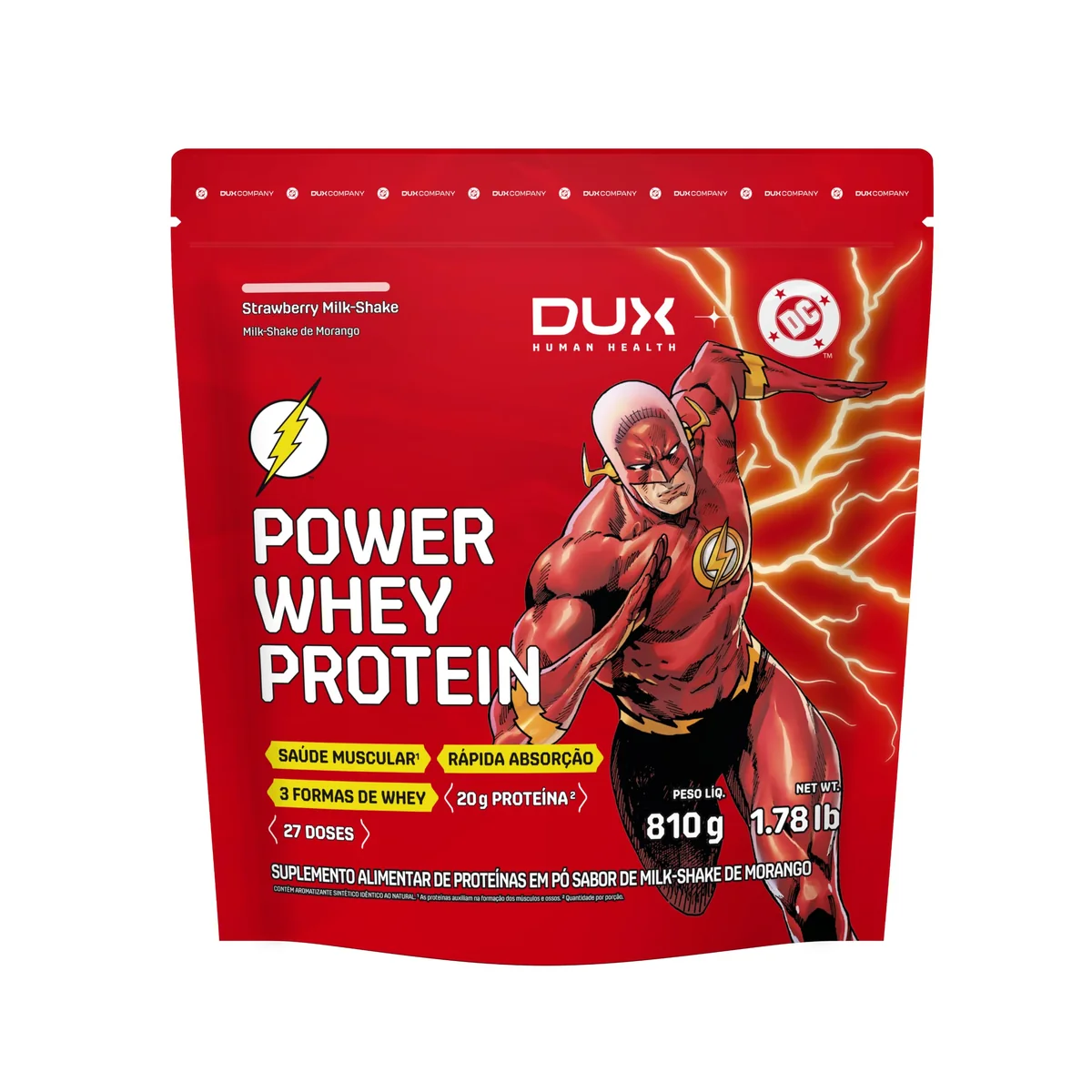 Dux - Power Whey Protein Strawberry Milk-Shake 810g